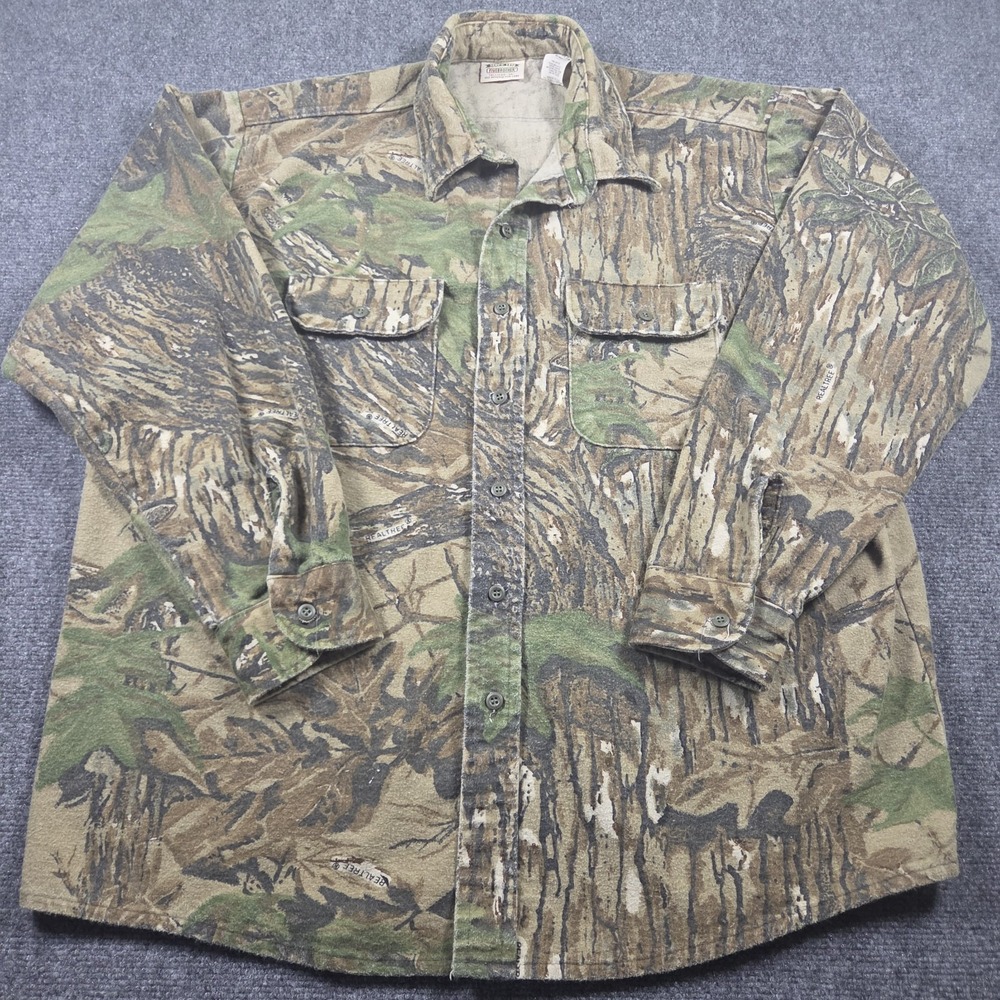 Vintage Five Brother Shirt Mens XLT Realtree 90s Camo Hunting Flannel Outdoor